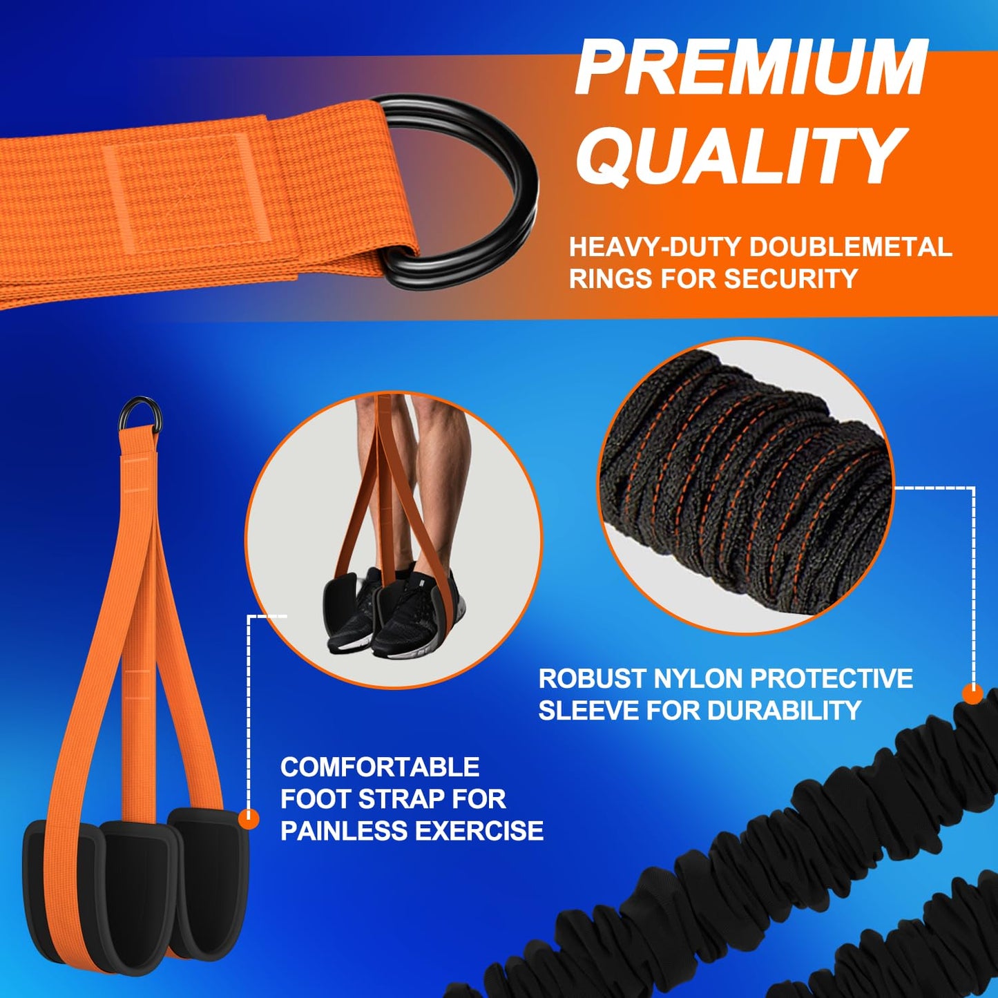 WHATAFIT Pull Up Assistance Bands,Two Foots Heavy Duty Resistance Band for Pull Up Bar, Adjustable Weight/Size with Fabric Feet/Knee Rest, Bands for Pull Up Assist for Strength Training, Pull Up
