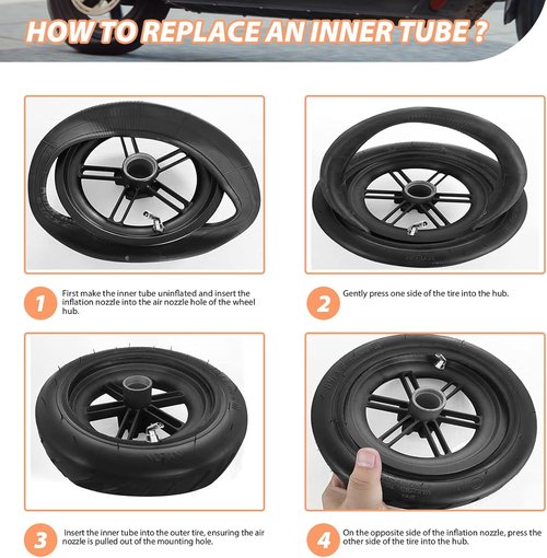 (2-Pack) 10x2.5 Scooter Inner Tube 255x80 80/65-6 Tube 10 inch Electric Scooter Tube