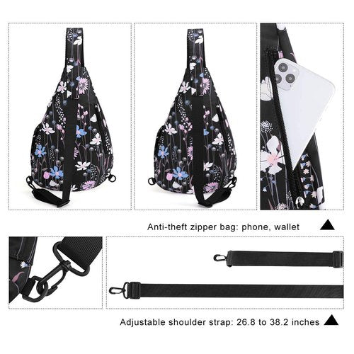 HUA ANGEL Crossbody Sling Bag for Men & Women Lightweight Waterproof Chest Shoulder Bag for Travel Hiking & Everyday Use
