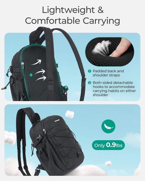 BAGSMART Small Crossbody Sling Bag, Crossbody Daypack, Chest Shoulder Bag Hiking Small Backpack for Casual Travel Sport