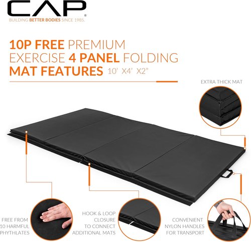 CAP Barbell Folding Anti-Tear Exercise Mat - Versatile Gym & Aerobic Training | Multiple Colors Available