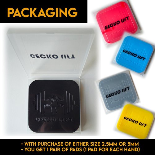GECKO LIFT Premium Silicone Grip Pads, Thick Soft Non-Slip Non Sweat, Best Weight Lifting Glove Alternative, 4x4in 10x10cm, (2 Pads) (Black, Extra Thick (5mm))
