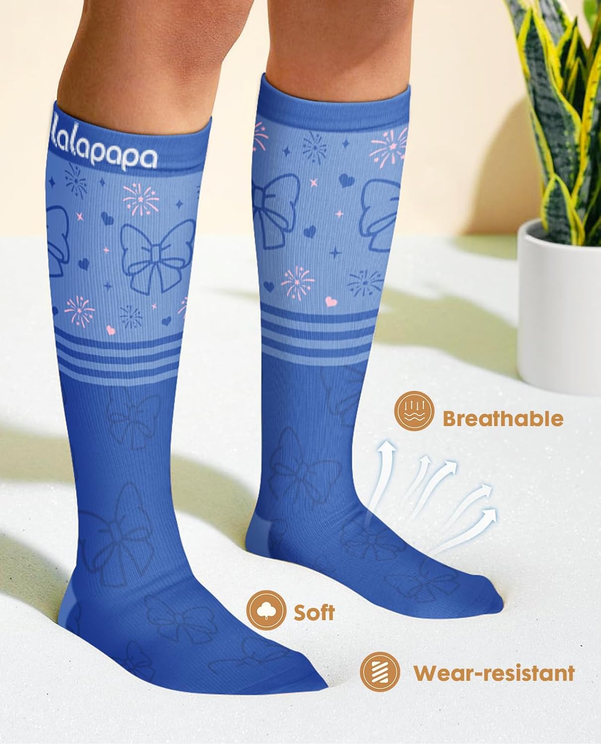 Skiennix Cute Compression Socks for Women - 3 Pairs 20-30 mmHg Graduated Support for Daily Wear