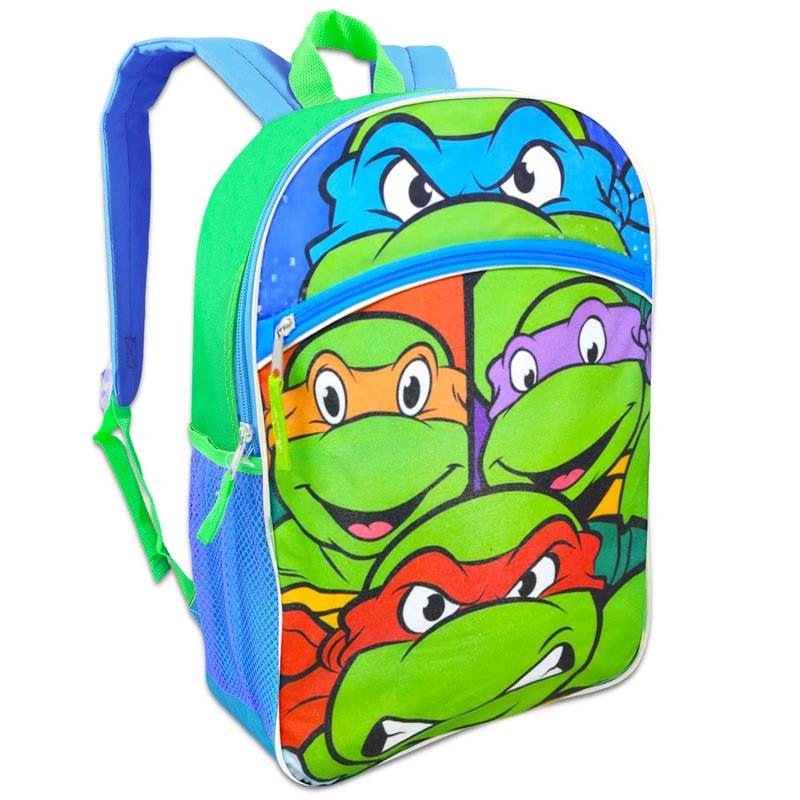 Teenage Mutant Ninja Turtles Backpack for Boys - Bundle with 16” TMNT Backpack, Water Bottle, Stickers, More | TMNT Backpack Kids