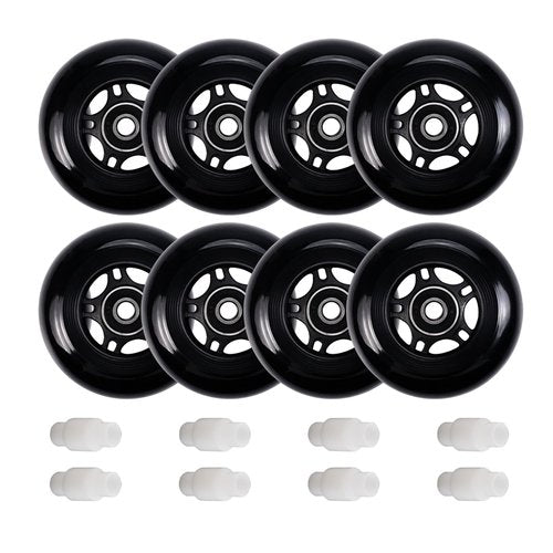 FLYDAZZLE Inline Skate Wheels: 72mm 76mm 80mm Roller Hockey Blade Replacement Wheels with ABEC 9 Bearing for Indoor Outdoor (8 Pack) (80 mm)