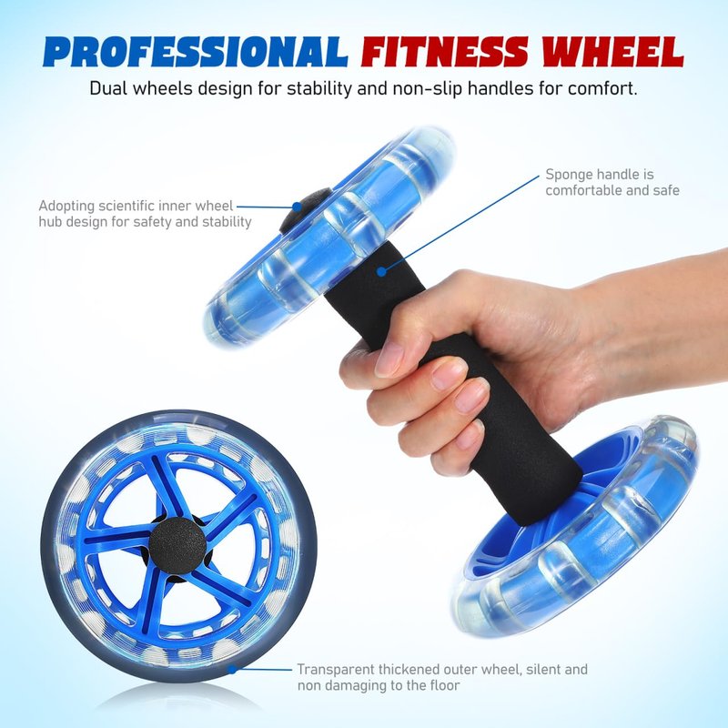 Toddmomy Ab Wheel Roller For Core Workout, Ab Roller Fitness Exercise Wheel Devices Abdominal Trainer for Men Women Core Strength Training Home Gym Fitness Equipment