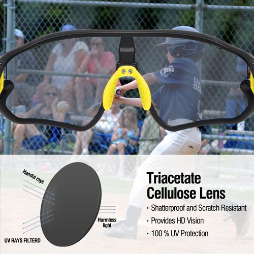 DUCO Kids Sunglasses - Lightweight UV400 Sports Shades for Boys & Girls | DK268 Model
