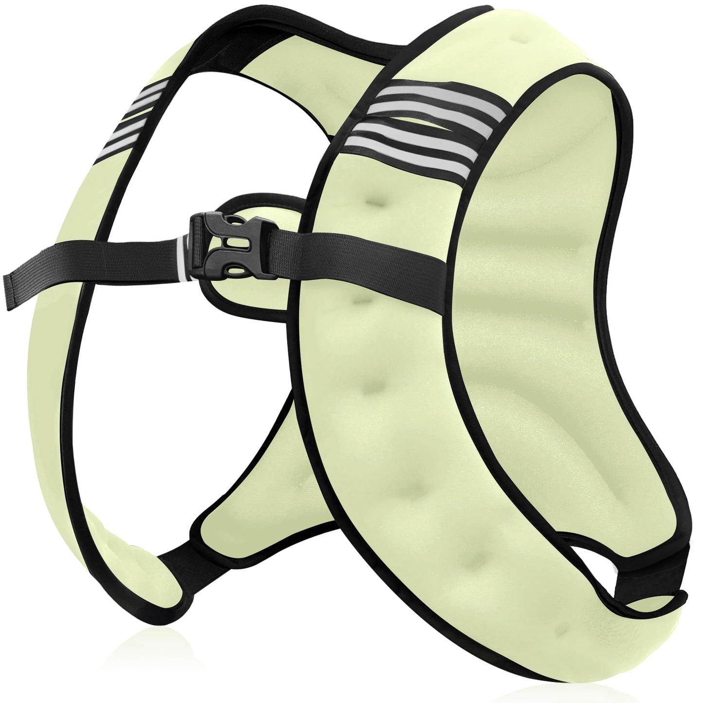 NATURELUX Weighted Vest with Reflective Stripe and Adjustable Buckle Straps, Pale Green, 10 lbs