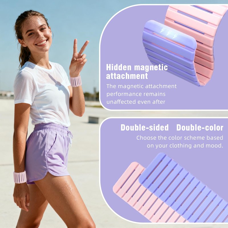 Mirastitch Wrist Weights, Ankle Weights for Women & Men – 2 Packs(1.1 lbs Each), Adjustable Ultra-Thin Magnetic Design, Silicone (Waterproof), Easy Wear, Adjustable, Ideal for Gym, Pilates, Walking, Yoga, Workout & Home Fitness