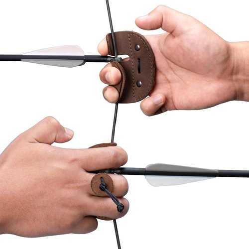 Hide & Drink Archery Finger Tab - Full Grain Leather Protector for Recurve Bows | Ideal Shooting Practice Gear
