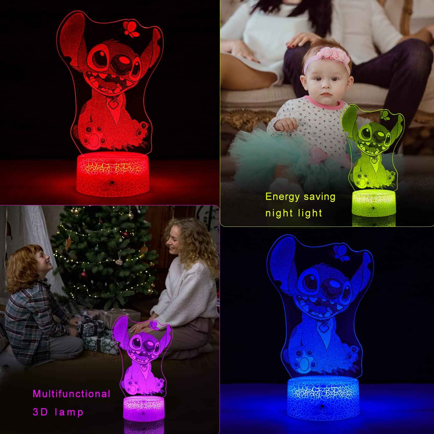 vpgun 3D Illusion Night Light.Cute Light with Remote Control and Smart Touch, Lamp Cute Room Decor for Girls Birthday Christmas Gifts