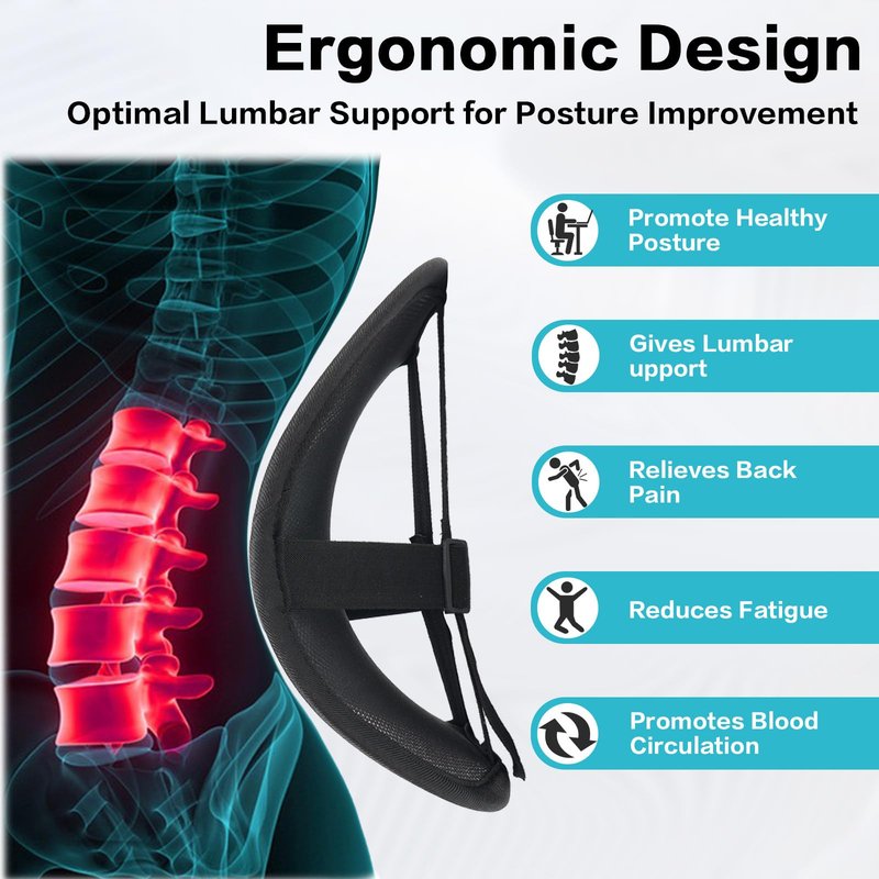 SANHSEHOME Lumbar Support Back Support for Office Chair 2 Pack Lumbar Support Pillow for Car Chair Back Support with Double Layer Breathable Mesh & Adjustable Straps