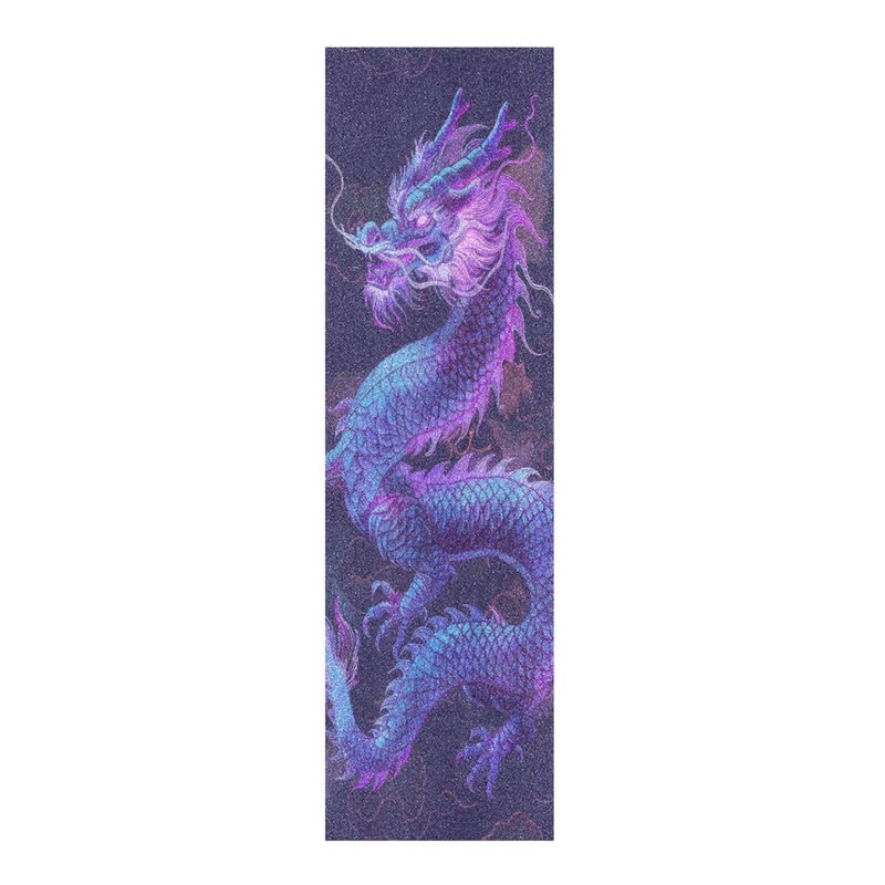 SDMKA Purple Chinese Dragon Skateboard Grip Tape 9" x 33" Bubble Free Waterproof Skateboard Grip Tape Sheet Non Slip Griptape for Skateboard Longboard