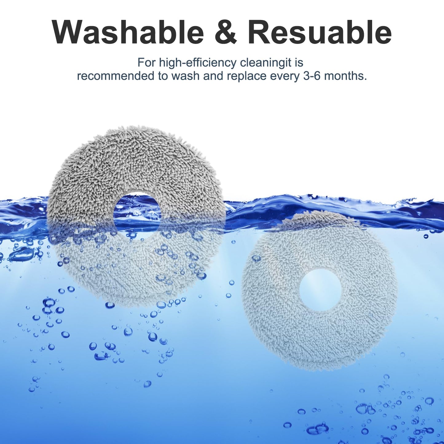 Fixbetter 4 Pcs Replacement Mop Pads for iRobot Roomba Plus 405 Combo Robot/505 Combo Robot, for Dreame X40 Ultra Complete/L10s Pro Ultra Heat/X40 Master/L40 Ultra/L10s Ultra Gen 2 Robot Vacuum