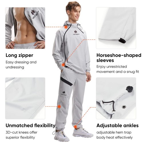 HOTSUIT High-Tech Men’s Sauna Suit Pants for Fitness Temperature Sensitive Logo Machine Washable，XL