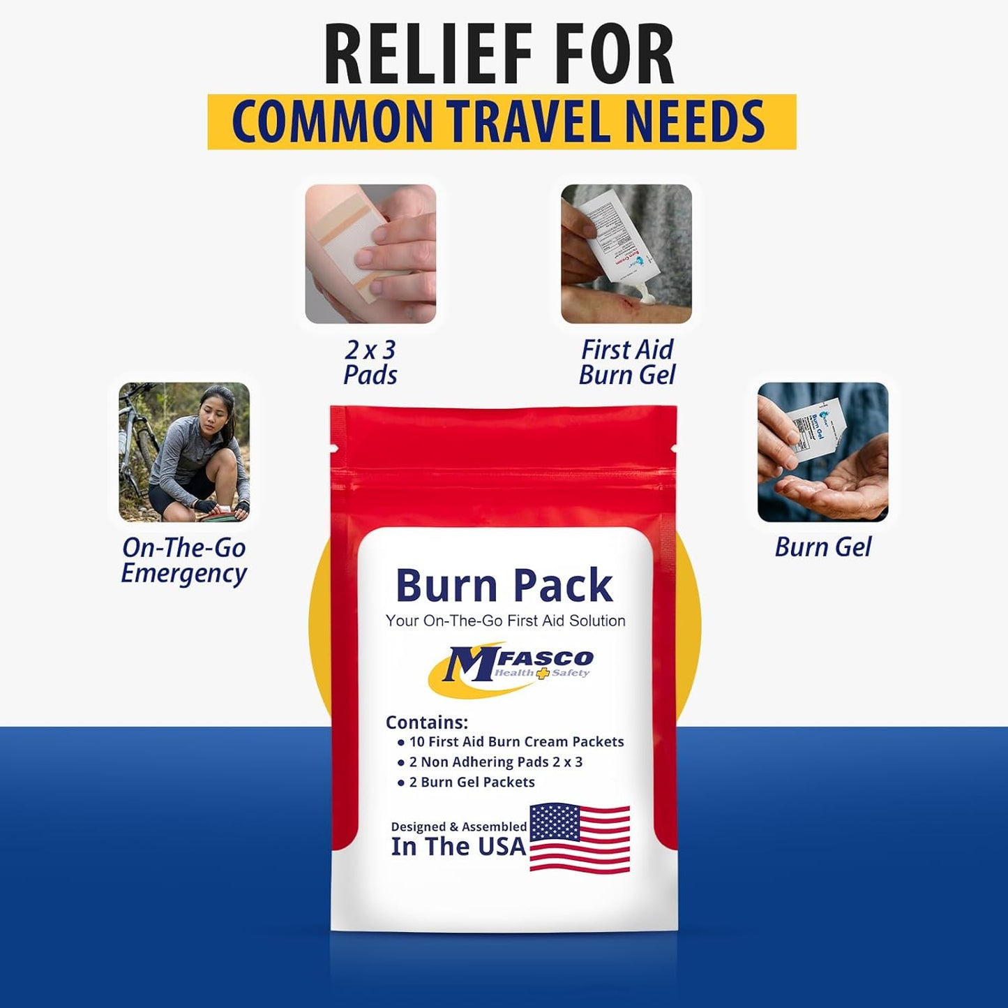 MFASCO First Aid Kit - Comprehensive Burn Care Refill Pack for Emergency Situations