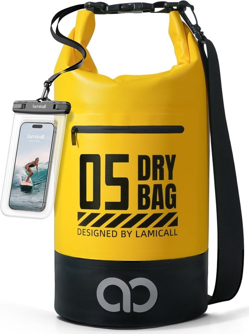 Lamicall Waterproof Dry Bag - Durable & Floating Gear Sack with Phone Pouch | 5L/10L/20L/30L/40L Sizes for Kayaking, Hiking & Fishing