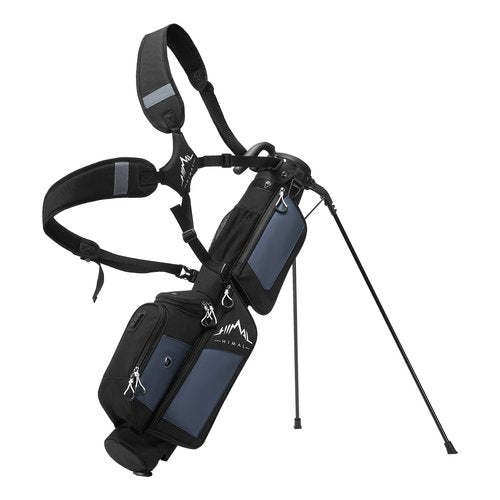 UNIHIMAL Sunday Golf Bag with Stand, 3.2 Lbs Lightweight Pitch and Putt Carry Bag with Cooler Pocket, Portable Driving Range Club Case for Men Women, Fits 5-6 Clubs, 31.5 Inch, Dark Black