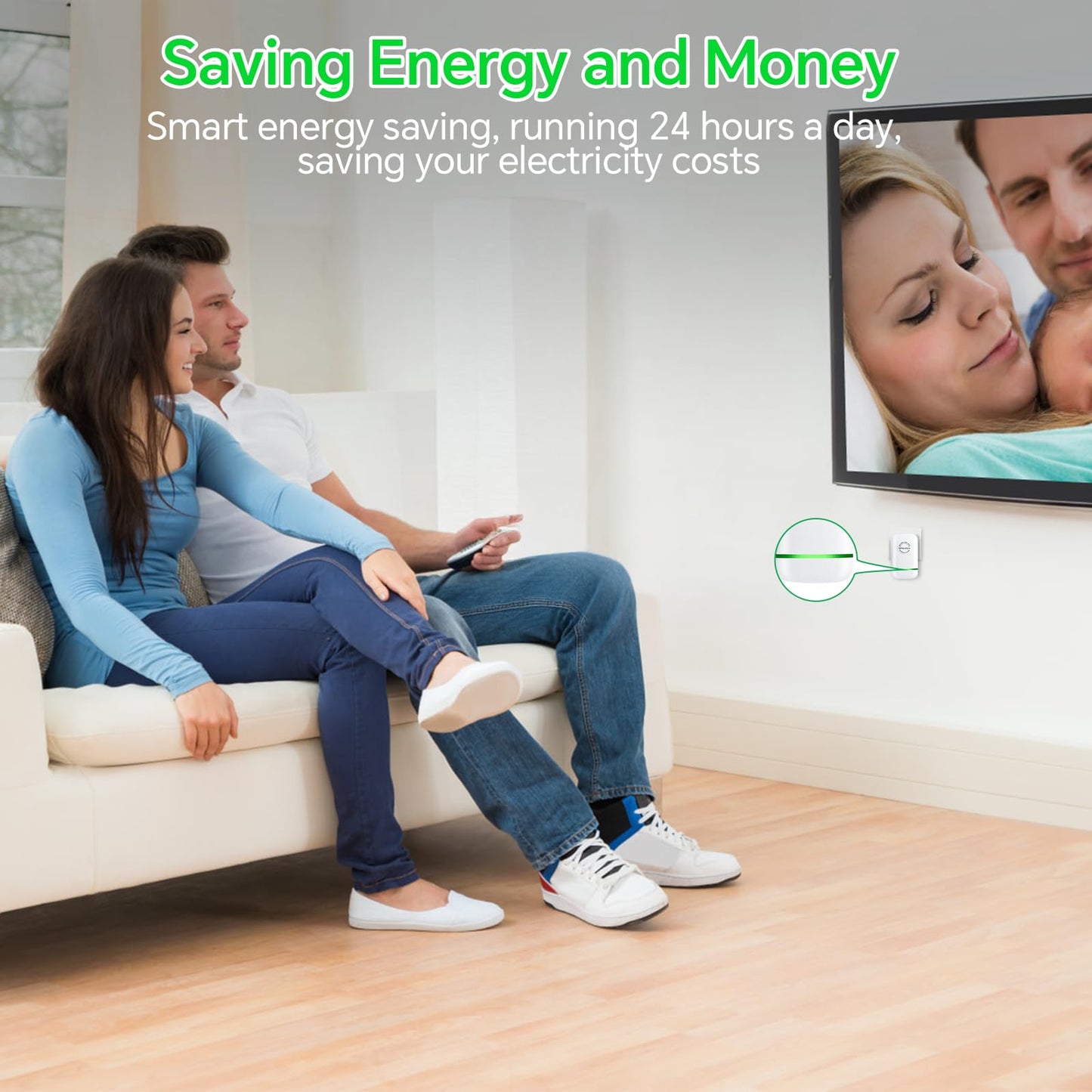 Power Saver Pro, Stop Watt Energy Saving Device, Intelligent Energy Savers Plug in, Electricity Saving Box Voltage Stabilizer for Home Office US Plug 90V-250V 30KW 2Pack