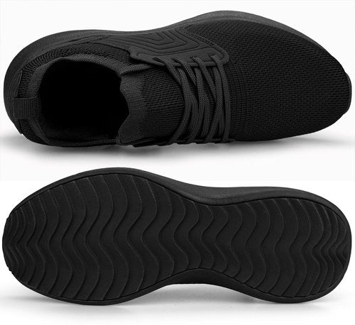 Abboos Women Running Shoes Lightweight Breathable Walking Shoes Comfortable Athletic Slip on Tennis Shoes Black 7.5