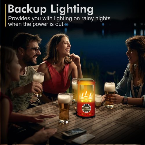 Candle Lantern, Decorative 3-Wick Emergency Candlestick Holder for Pillar Candles, Portable Red Warmer Lantern, Camping Gear for Campers Use, Hanging Handheld, NO Candles Included