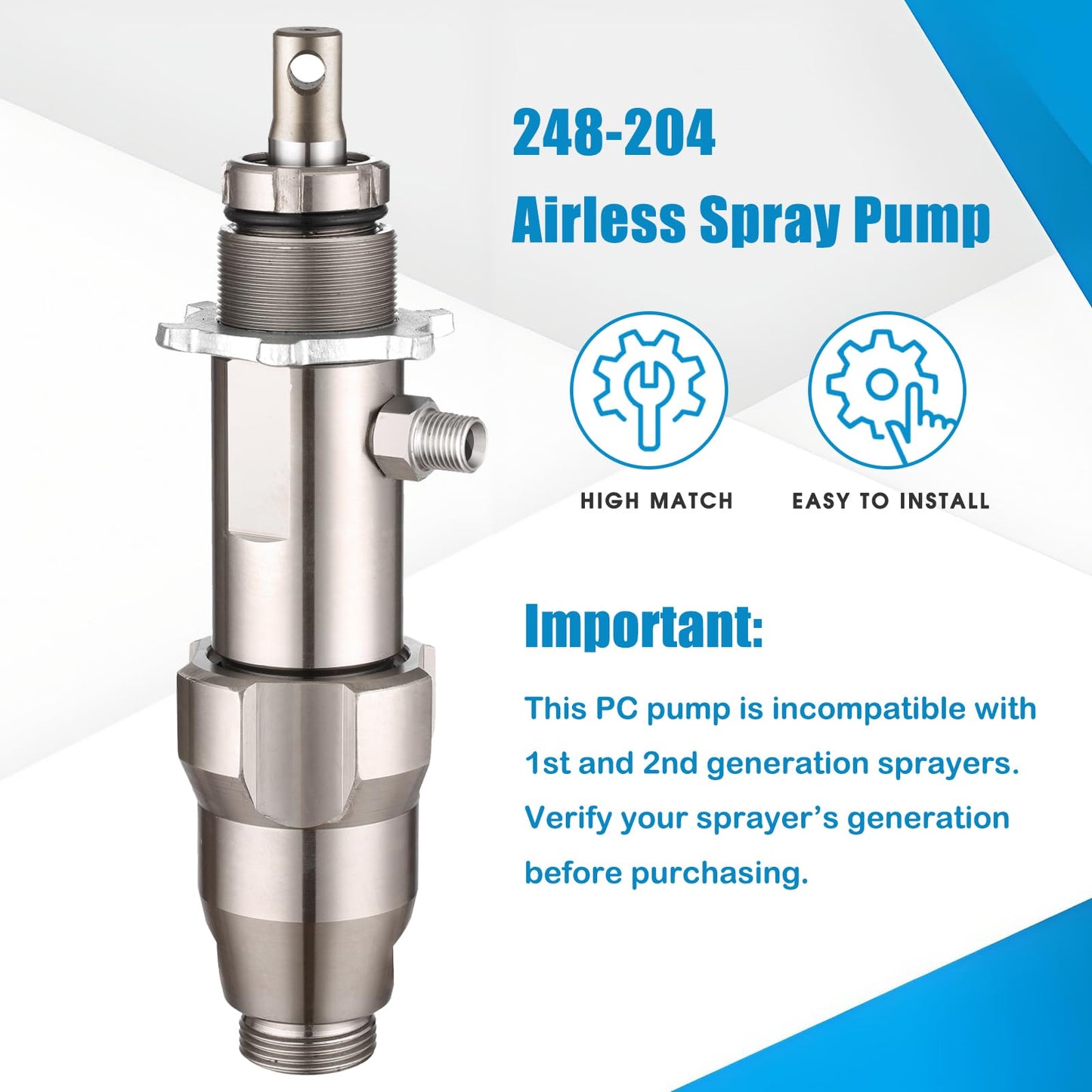 248-204 Airless Paint Sprayer Pump - Compatible with Graco Ultra Max II 695/795 & LineLazer 3900 (Aftermarket Replacement Part)