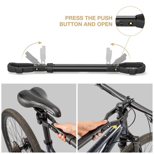 Bike Crossbar Adapter for Bike Rack - Top Tube Cross-Bar Adjustable - Bicycle Bike Adapter Bar for Low-Step Step-Through Bikes, BMXs, Ladies and Kids Bikes 70 lbs Capacity (Bike Crossbar)