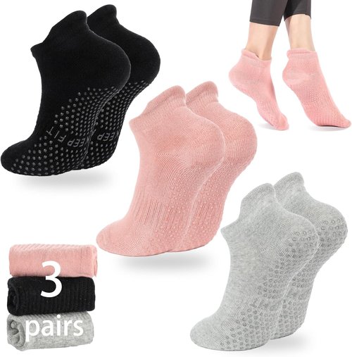 Loudashuaiqi Grip Pilates Socks - Non-Slip Athletic Yoga Socks for Women | Ideal for Barre & Hospital Workouts