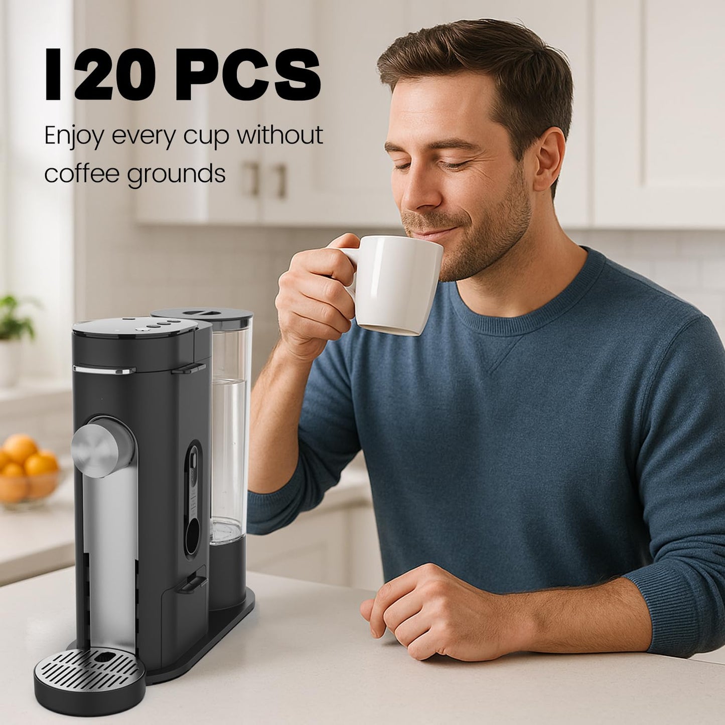 MIMORE Coffee Filters - 120 PCS Disposable Coffee Paper Filters for Ninja Pods and Grounds Single Serve Coffee Maker PB041, PB051 (Compatible with Kalita Wave Dripper 155)