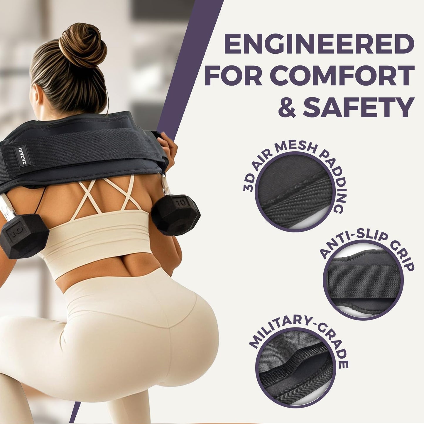 Hip Thrust Belt with Non-Slip Padding – Comfortable Hip Protection, Effective Glute & Booty Builder for Dumbbells, Kettlebells, or Plates – Portable for Home & Gym Workouts