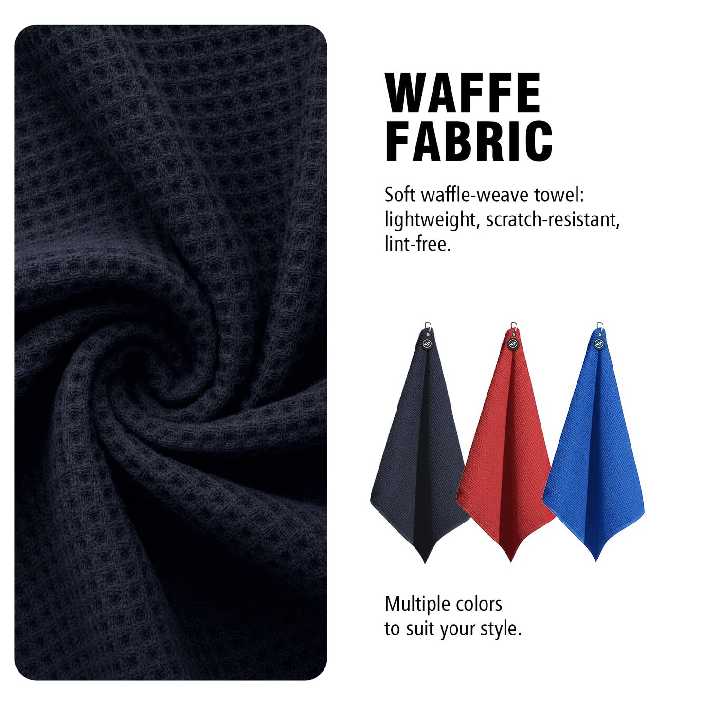 Dragon tiger Magnetic Golf Towel – 23.6"x15.7" Microfiber Waffle Weave with Magnet & Carabiner, Ultra Absorbent for Clubs, Bags & Carts, (Red)