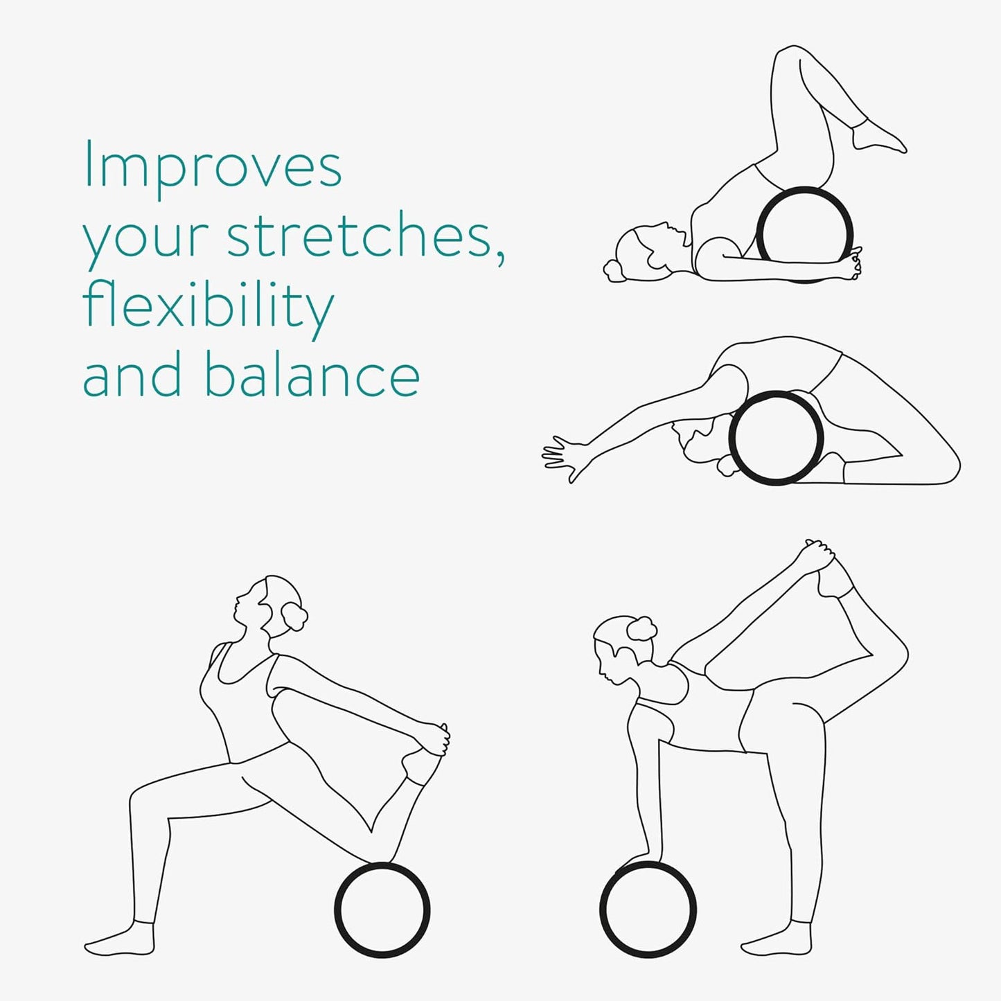 Navaris Cork Yoga Wheel - Enhance Flexibility & Stretching - Ideal for Back Bends - 13" (33cm) Diameter
