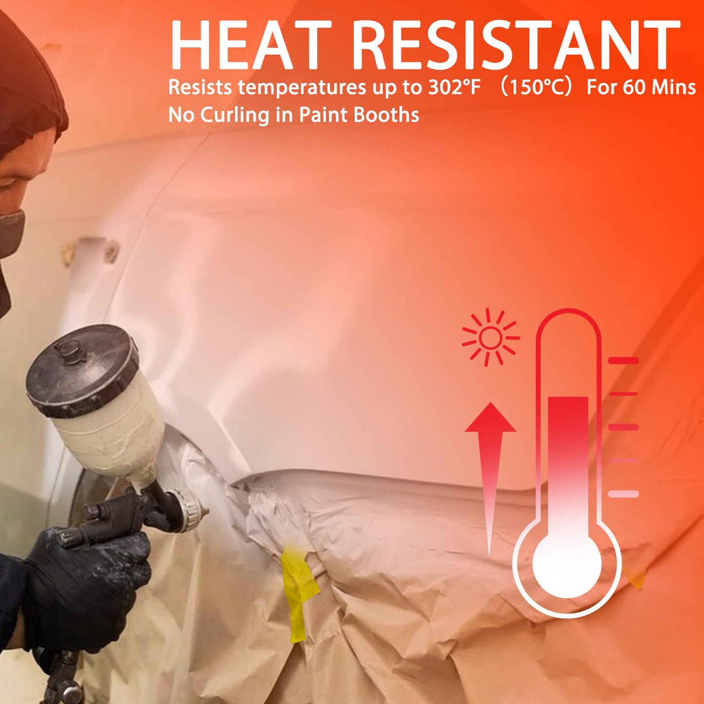 G GEYYANG Yellow Painters Tape, Automotive Masking Tape - Yellow Masking Tape for Walls Painting, DIY Crafting, Labeling, Art, Car - 1 Inch x 55 Yards x 5 Rolls