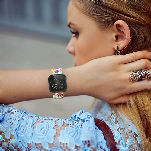 Ecute Small Soft Silicone Waterproof Replacement Women Men Strap Band Compatible with Fitbit Versa/Versa 2/Versa Lite/Versa SE - Color Owl