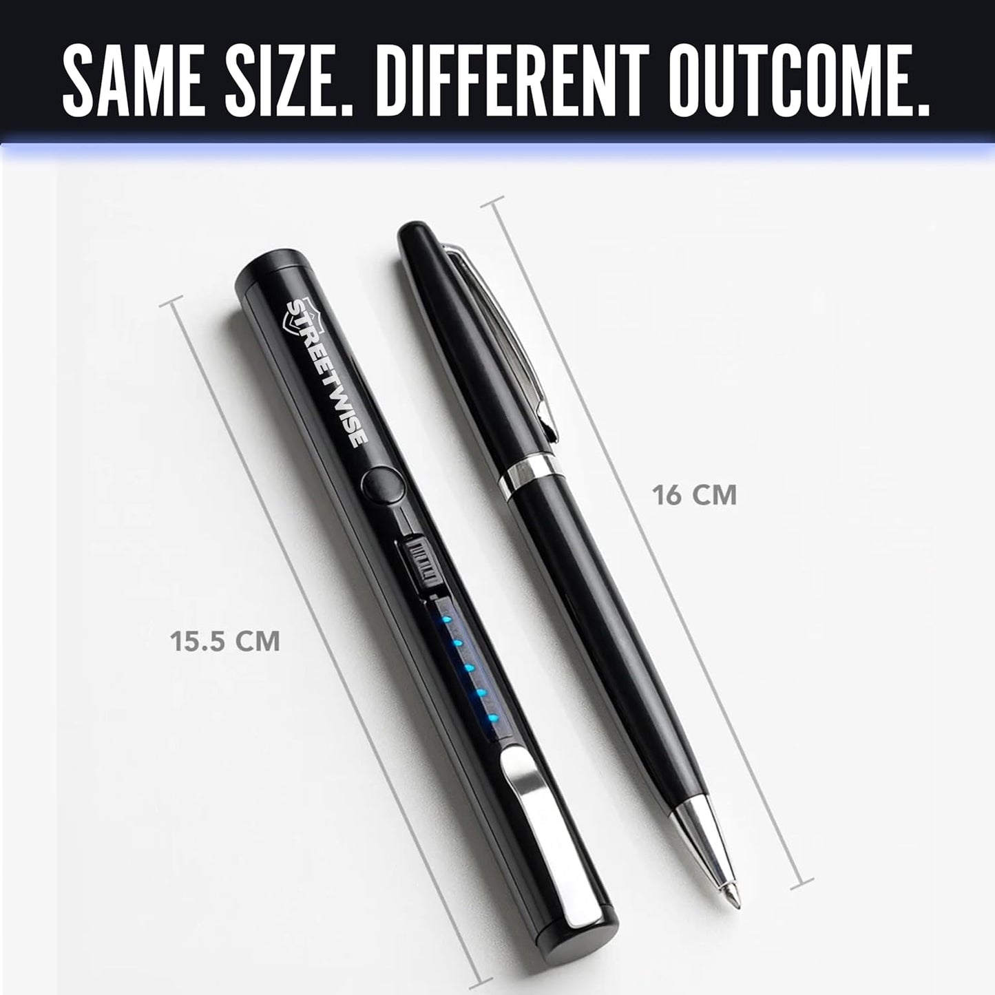 Streetwise Pain Pen Stun Gun - 25,000,000 Volts Tactical Self-Defense Tool | USB Rechargeable, Compact Design