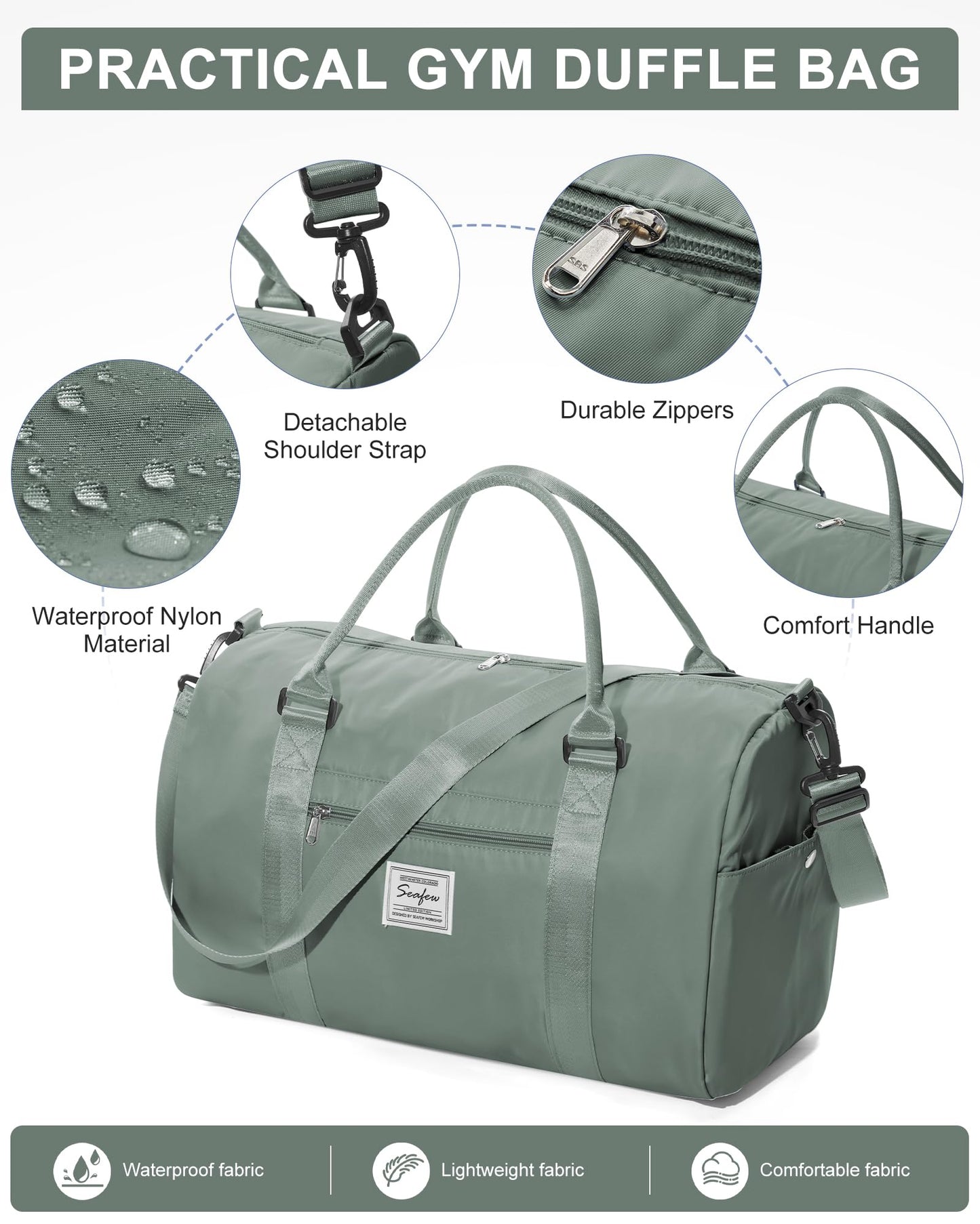 Gym Bag Womens Mens with Shoes Compartment and Wet Pocket Travel Duffel Bag for Women for Plane Sport Gym Tote Bags with Toiletry Bags Waterproof Weekend Overnight Carry on Bag Hospital Holdalls