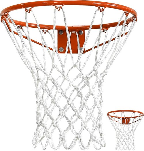 Heavy Duty Basketball Net by [Brand Name] - All-Weather, Anti-Whip Design | 7.16 Oz, 12 Loops for Outdoor Use
