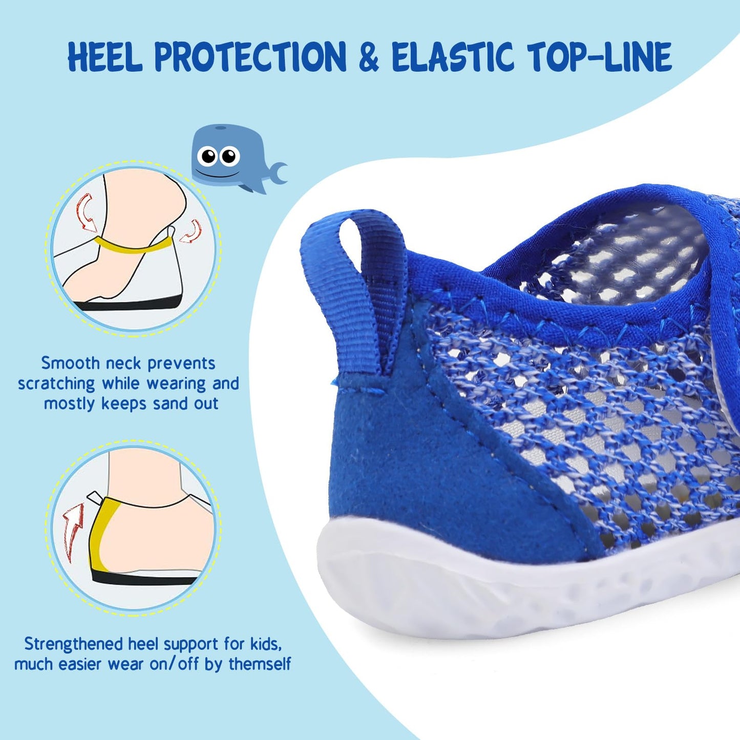LeIsfIt Toddler Water Shoes Girls Boys Swim Shoes Kids Quick-Dry Breathable Aqua Socks Lightweight Non-Slip Barefoot Beach Shoe, Dark Blue, 11 Toddler
