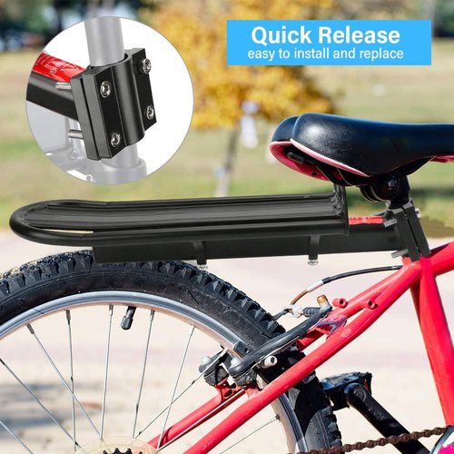 Rear Bike Rack, BicycleStore Bicycle Luggage Cargo Touring Seat Post Racks Cycling Accessories Equipment Quick Release Adjustable Aluminum Alloy Mountain Road Bicycles Carrier Mount 20lbs Capacity