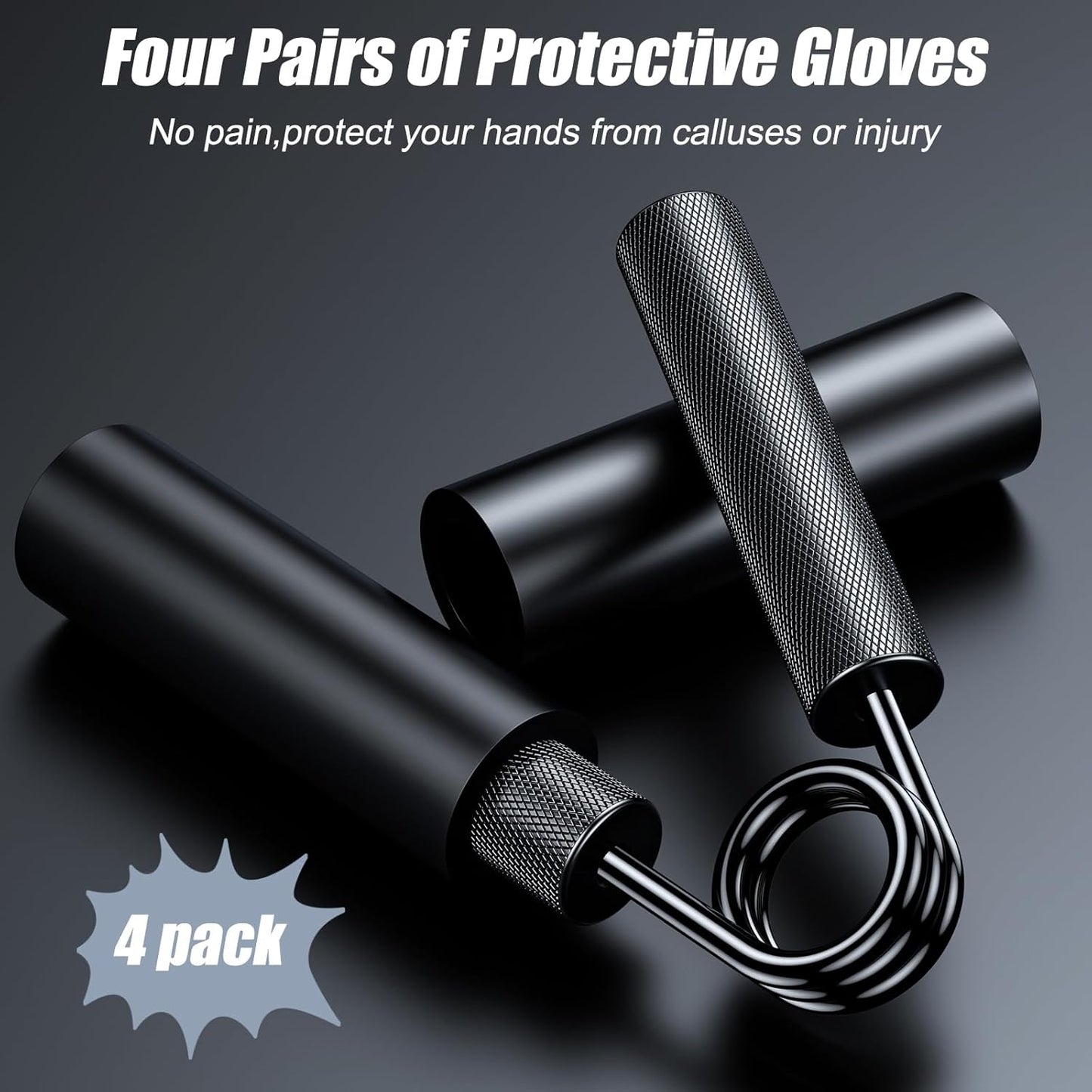 ZEAGUS Grip Strength Trainer - 4 Pack Metal Hand Grippers for Muscle Building | 50LB-200LB Non-Slip Design