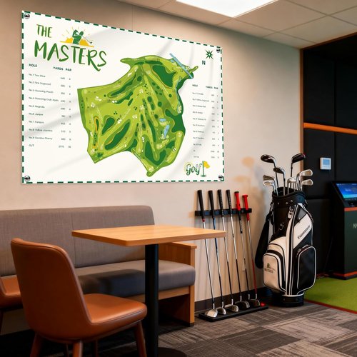 Masters Golf Party Decorations - 7 X 5 Ft Flag Backdrop with 4 Brass Grommets | Indoor & Outdoor Decor