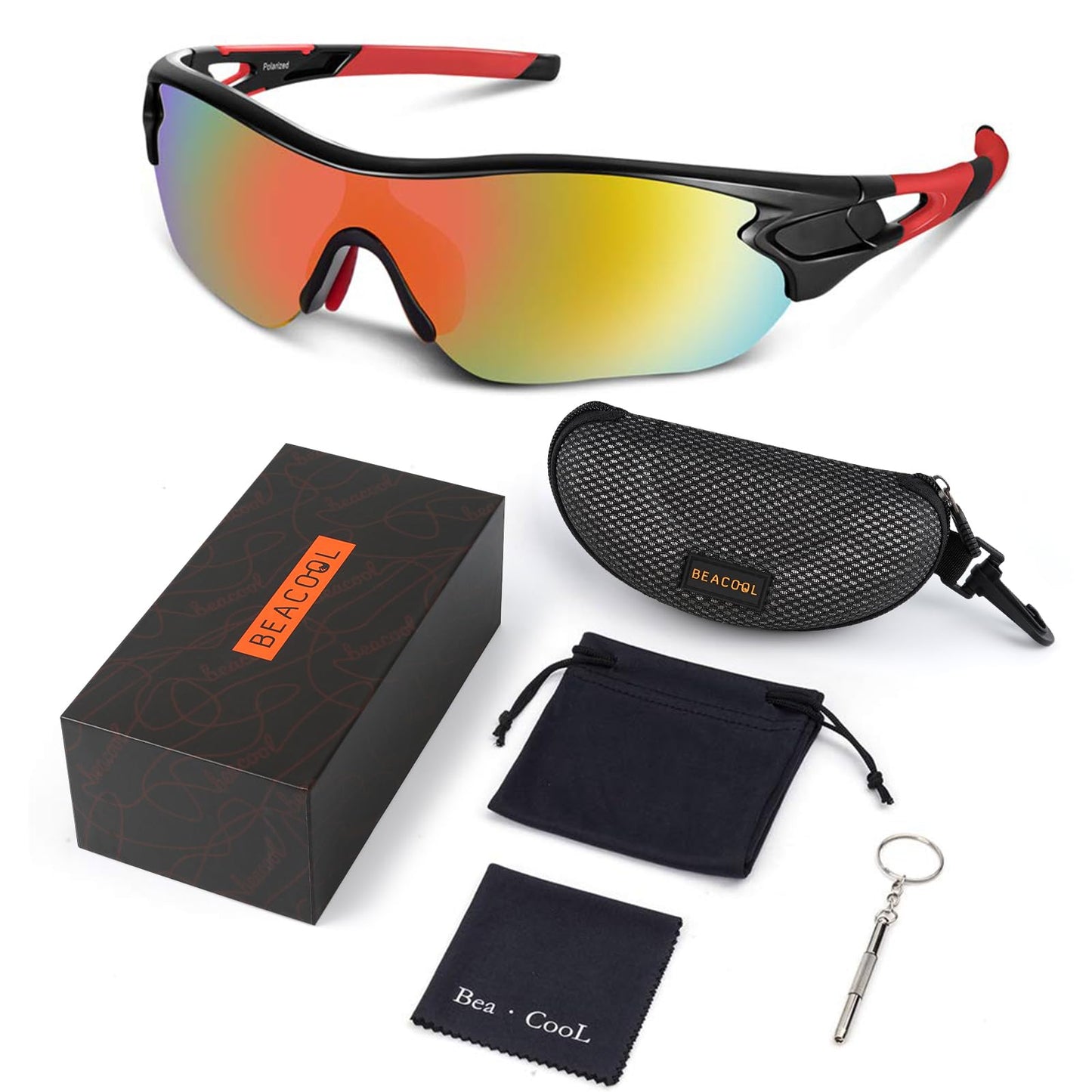 BEACOOL Polarized Sports Sunglasses for Men Women Youth Baseball Cycling Running Driving Fishing Golf Motorcycle TAC Glasses