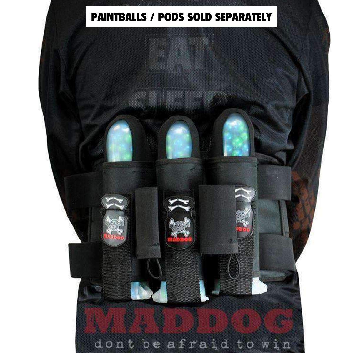 Maddog Pro 3+2 Paintball Harness Pod Pack | Harness Only | Adjustable Pod Holder Belt for Tournament, Woodsball & Speedball (Holds up to 5 Pods)