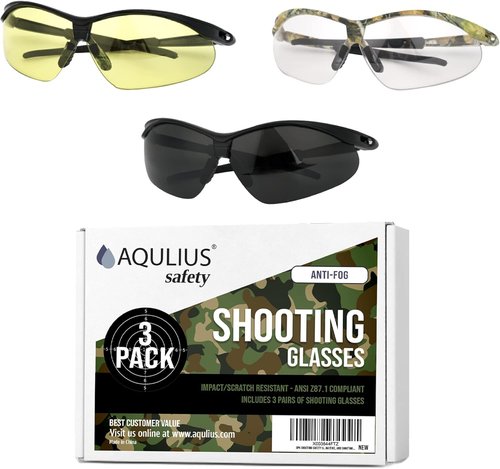 Aqulius Shooting Glasses - Tactical Eye Protection for Shooting Range | 3-Pack Set