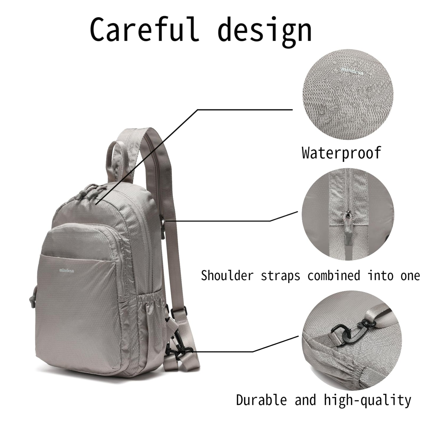 Compact Mini Backpack for Women and Small Travel Backpack,Convertible Sling Bag, Waterproof and Versatile Daypack(Brown)