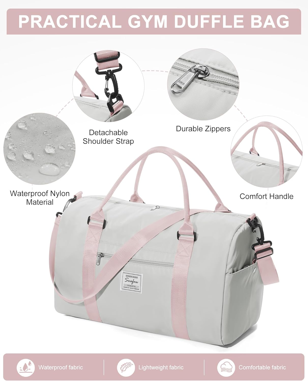 Skiennix Women's Gym Bag - Versatile Travel Duffel Tote for Weekend Getaways | Stylish & Durable