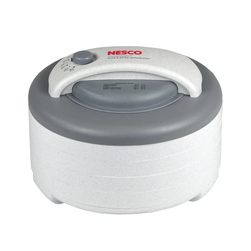 Nesco FD-60 Snackmaster Express Food Dehydrator for Great Jerky and Snacks, 4 Trays, 13.5" X 9.75", white and grey