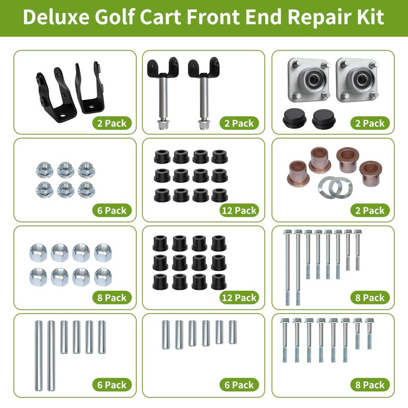 Shu-Ran Deluxe Golf Cart Front and Rear End Repair Kit, Club Car Repair Kit Club Car Front End Parts for 2004-UP Club Car Precedent Gas Electric Models