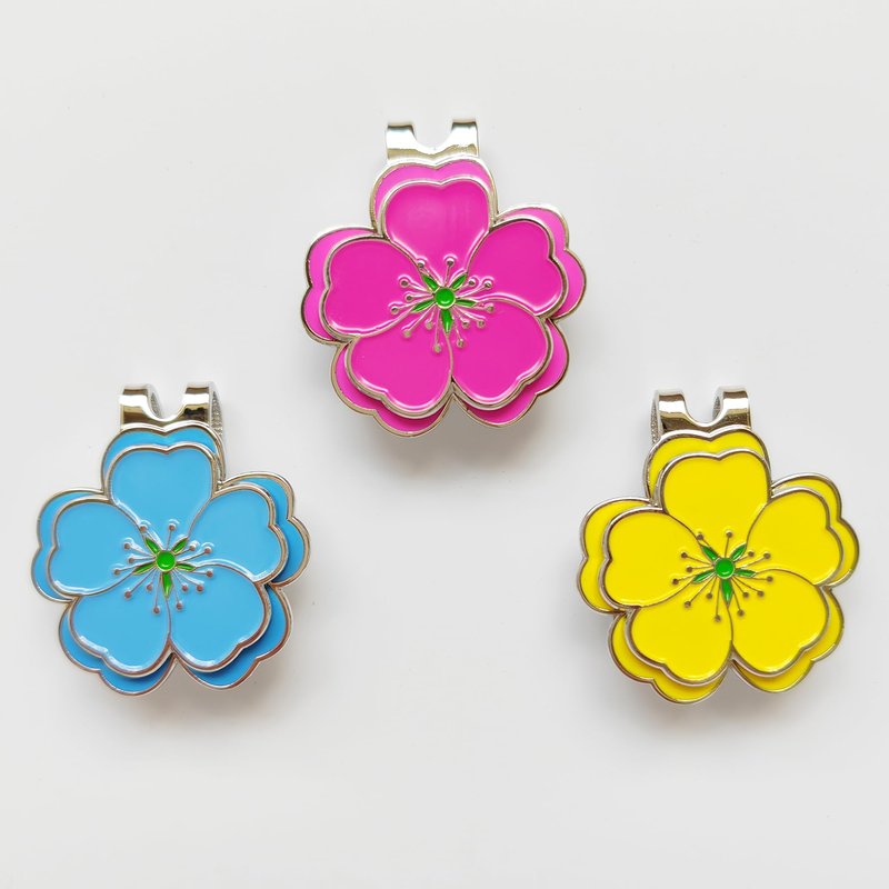Eshan Golf Ball Marker and Magnetic Golf Hat Clip Set Flower Clover Shape Clips Markers Golf Bag Accessories Court Gift for Men Women Golfer (Flower)