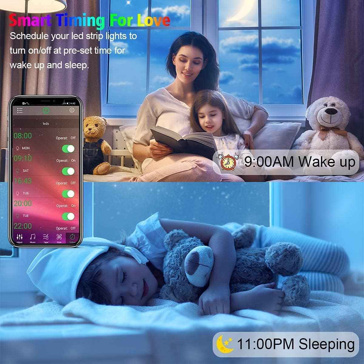 Battery Powered Led Strip Lights 13ft, 2x6.5ft USB/Battery Operated RGB LED Lights Birthday Christmas Gift with Remote for TV Backlight, Bedroom, Camping